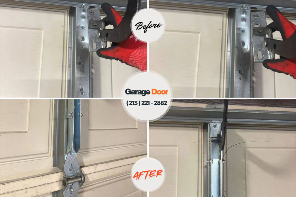 Before and after: garage door repair Manchester, MI
